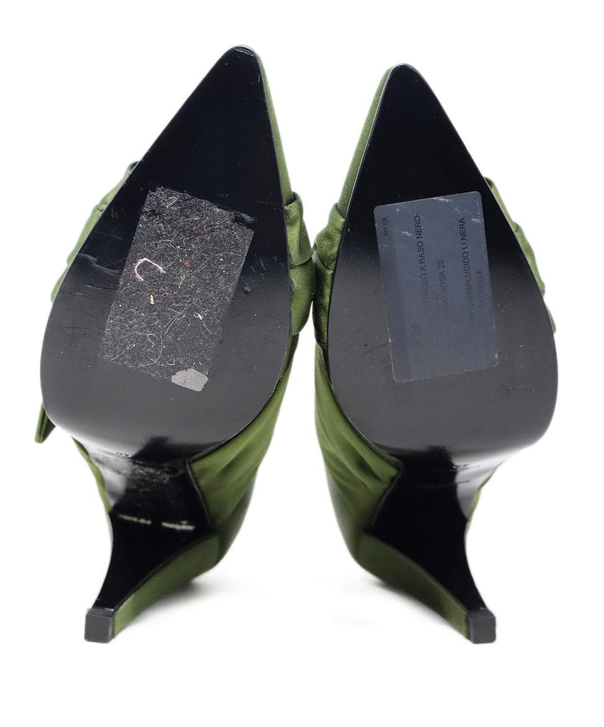 Emilio Pucci Olive Satin Heels sz 10 - Michael's Consignment NYC