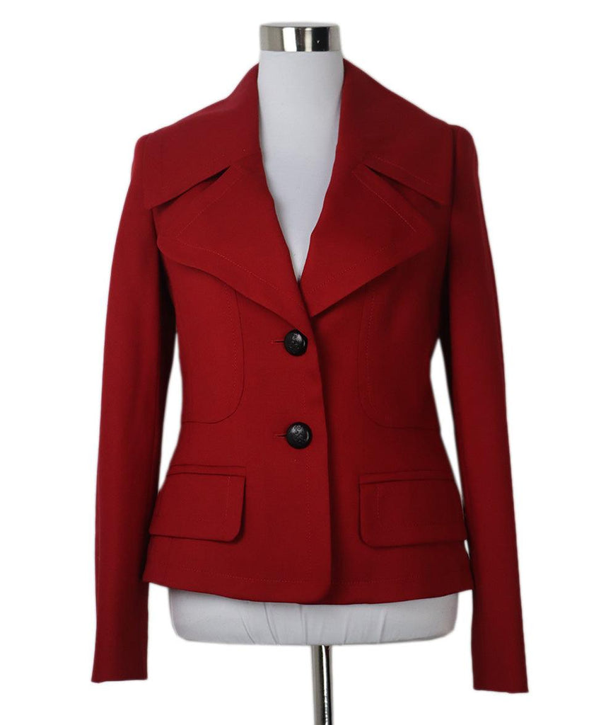 Escada Red Wool Jacket sz 2 - Michael's Consignment NYC