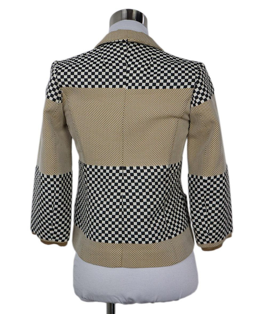 Etro Black White & Beige Check Print Jacket sz 4 - Michael's Consignment NYC