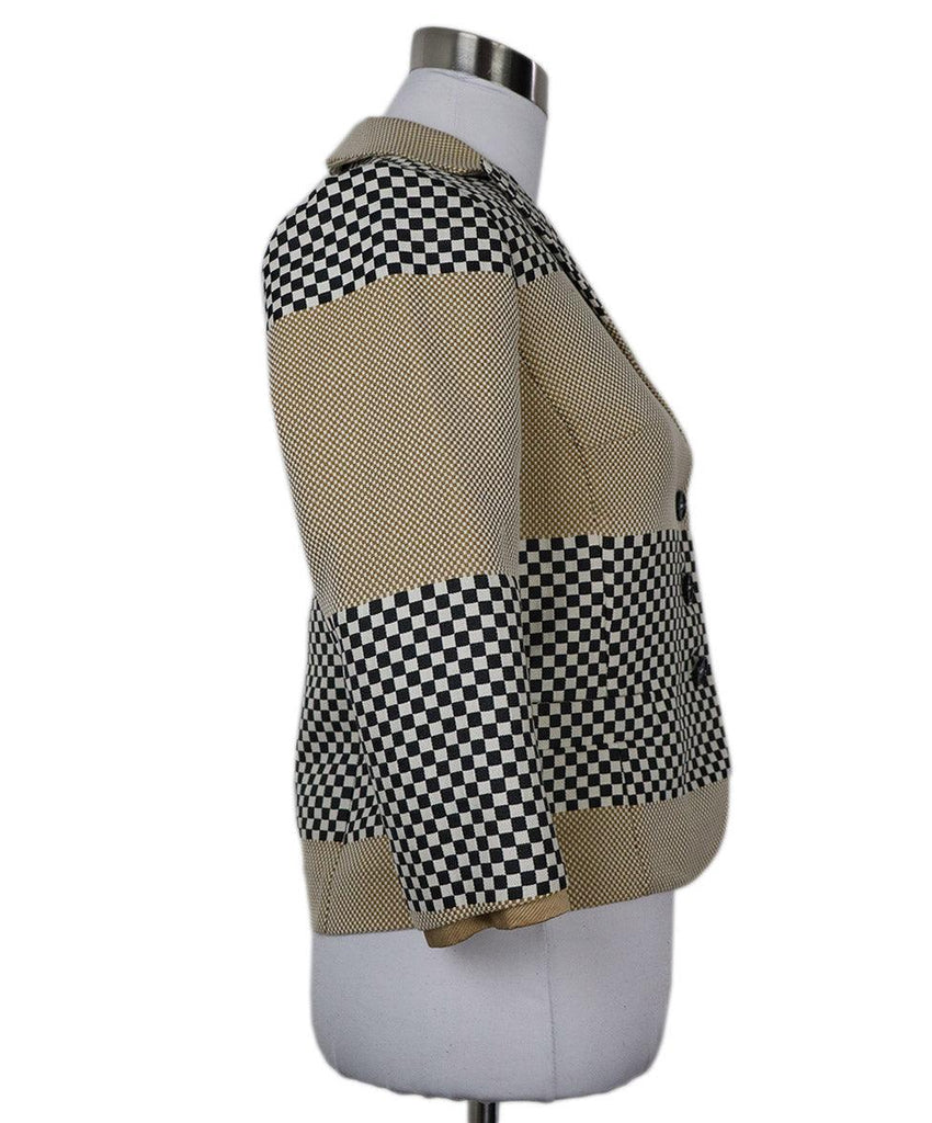 Etro Black White & Beige Check Print Jacket sz 4 - Michael's Consignment NYC