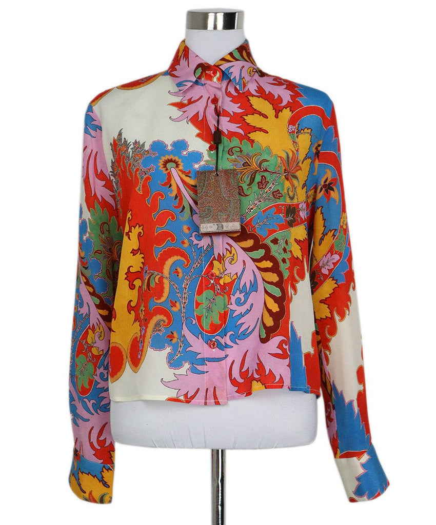Etro Multicolor Print Silk Blouse sz 6 - Michael's Consignment NYC