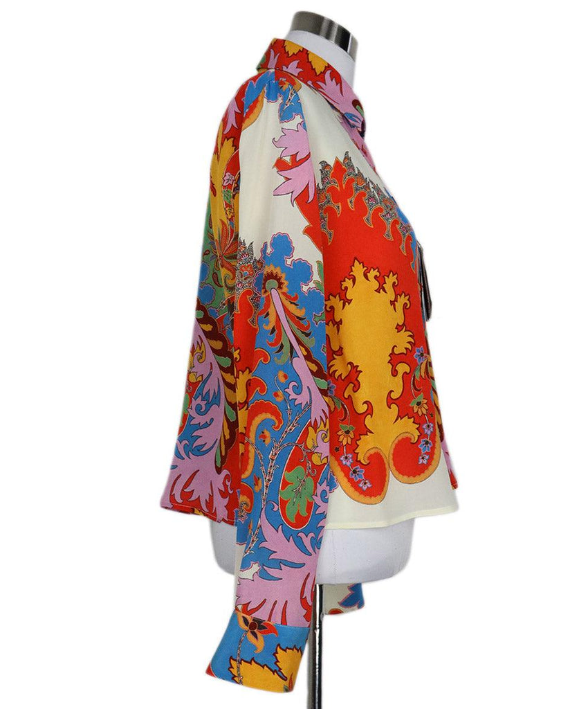 Etro Multicolor Print Silk Blouse sz 6 - Michael's Consignment NYC