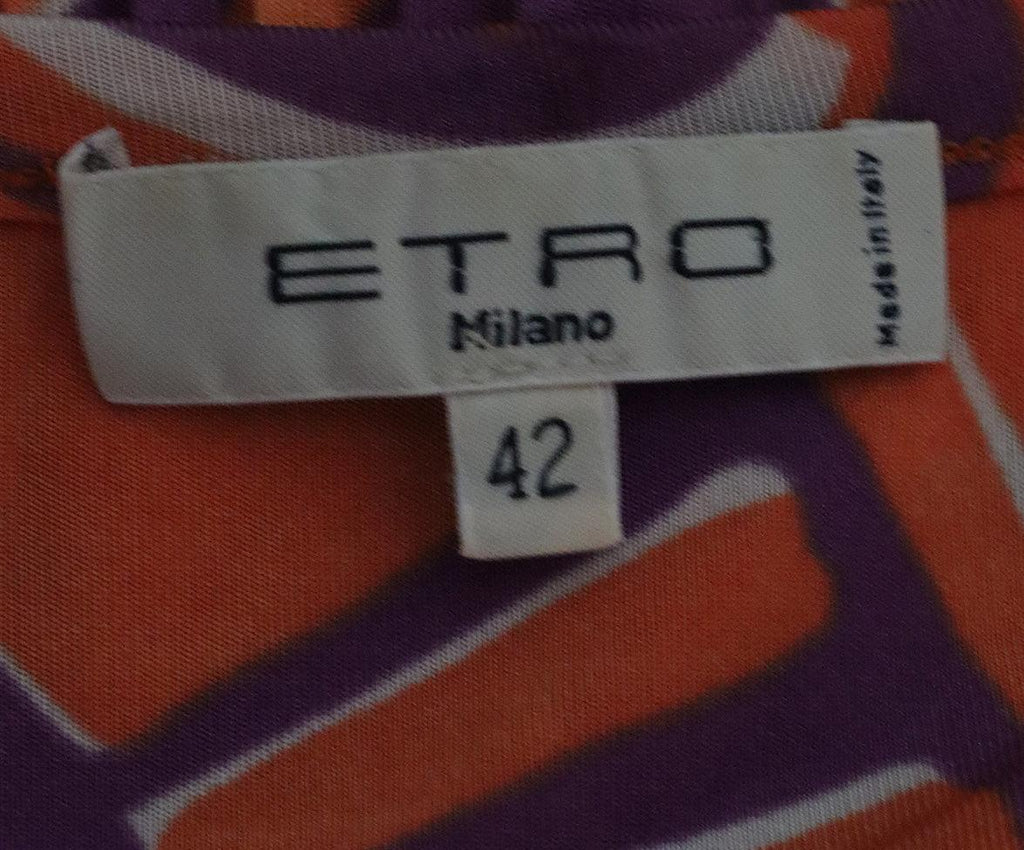 Etro Orange & Purple Pleated Top sz 6 - Michael's Consignment NYC
