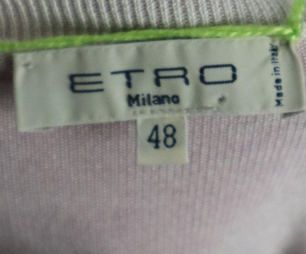 Etro Purple & Multi Print Silk Sweater sz 12 - Michael's Consignment NYC