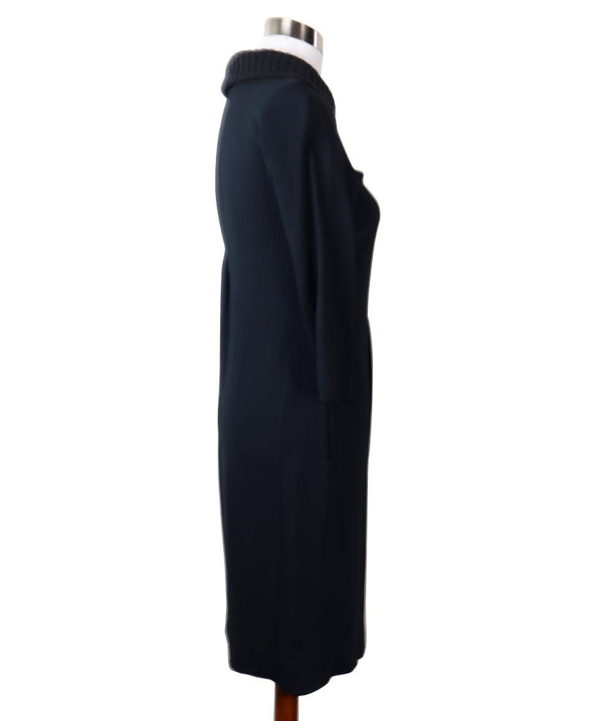 Fabiana Filippi Navy Silk & Grey Knit Dress sz 4 - Michael's Consignment NYC