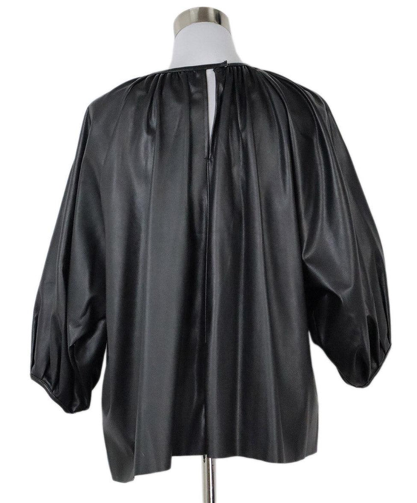 Frankie Shop Black Leather Puff Sleeve Shirt sz 4 - Michael's Consignment NYC
