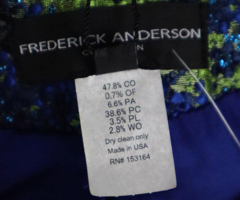 Frederick Anderson Blue & Green Lurex Pantsuit sz 4 - Michael's Consignment NYC