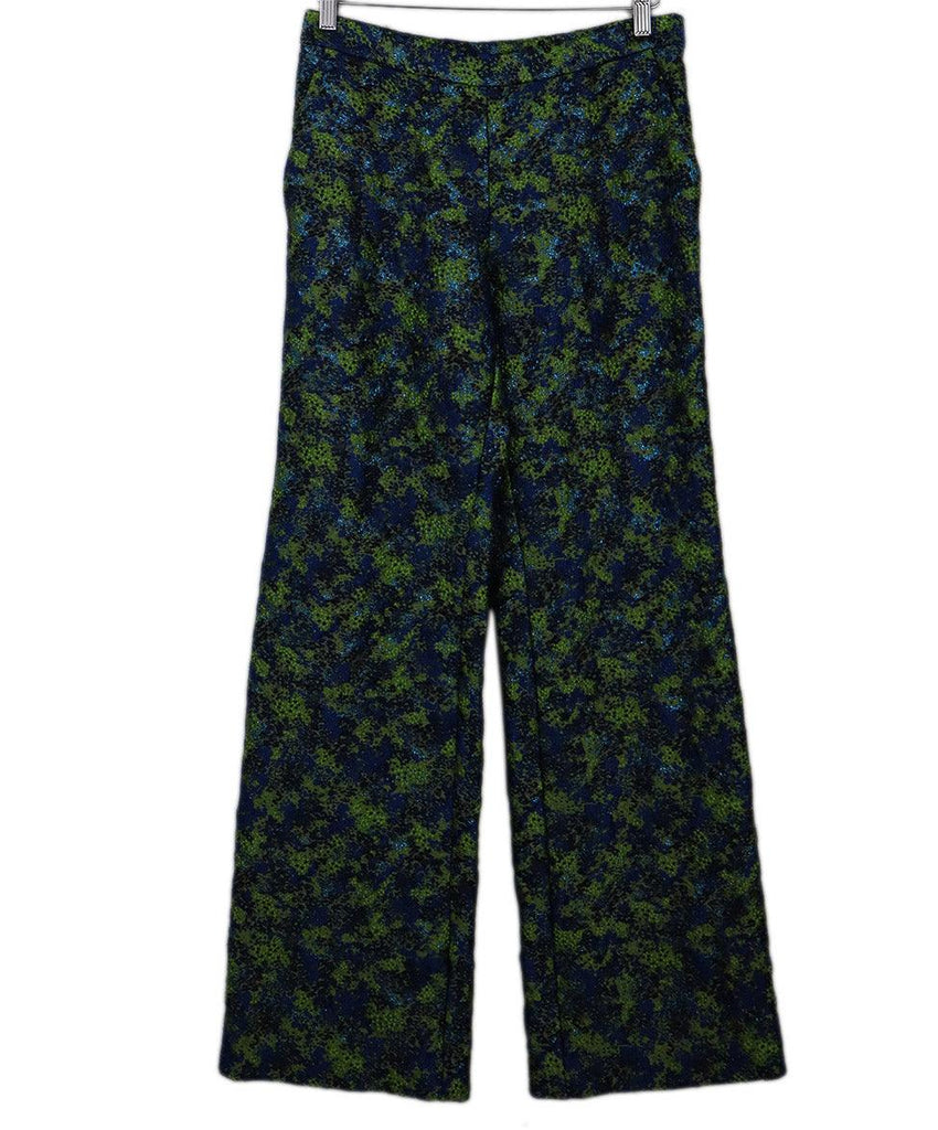 Frederick Anderson Blue & Green Lurex Pantsuit sz 4 - Michael's Consignment NYC