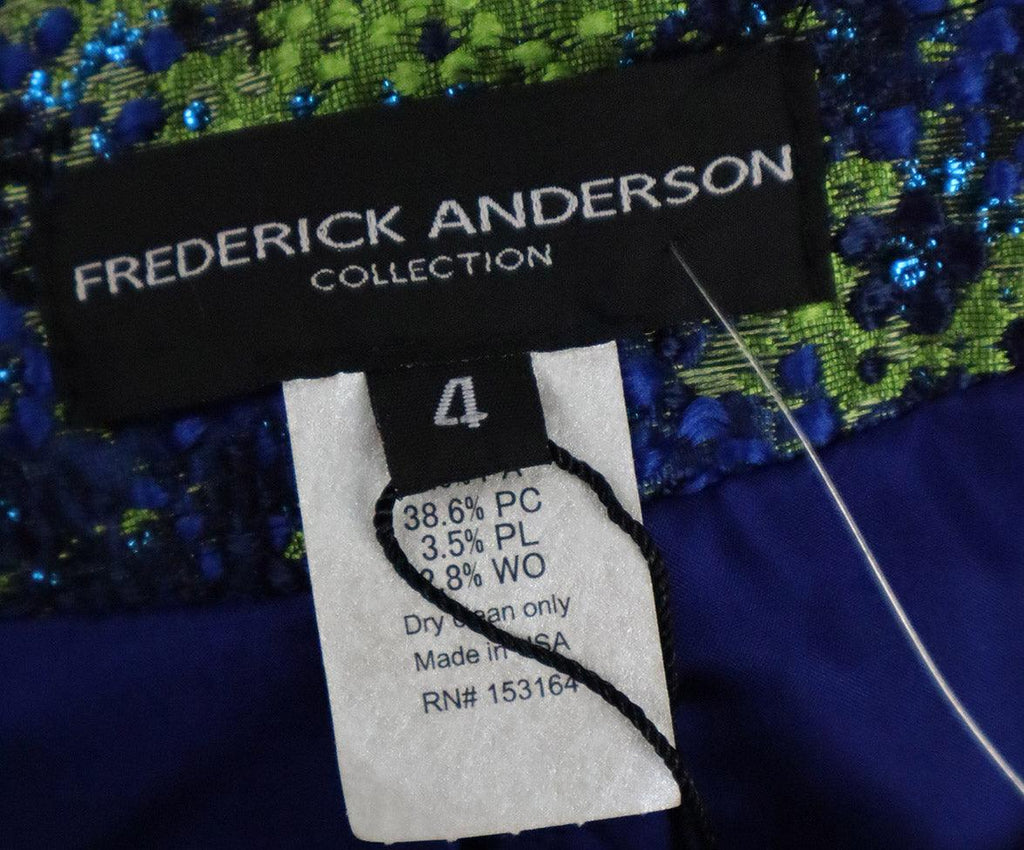 Frederick Anderson Blue & Green Lurex Pantsuit sz 4 - Michael's Consignment NYC