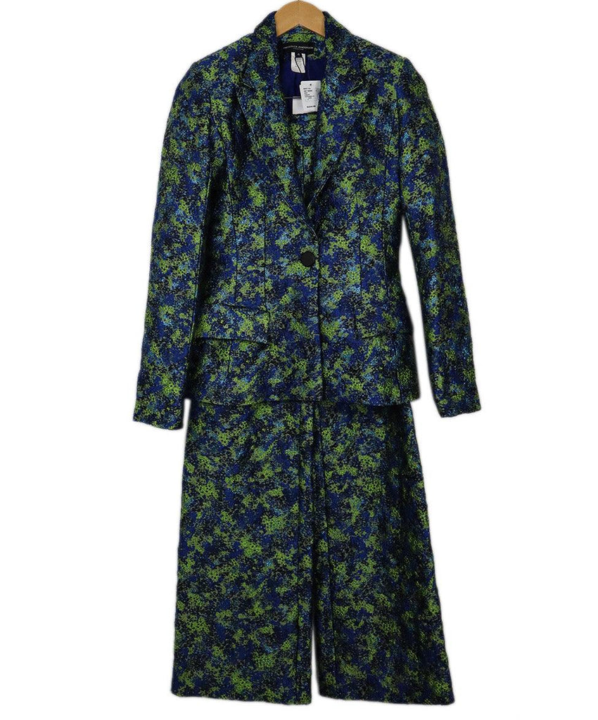 Frederick Anderson Blue & Green Lurex Pantsuit sz 4 - Michael's Consignment NYC