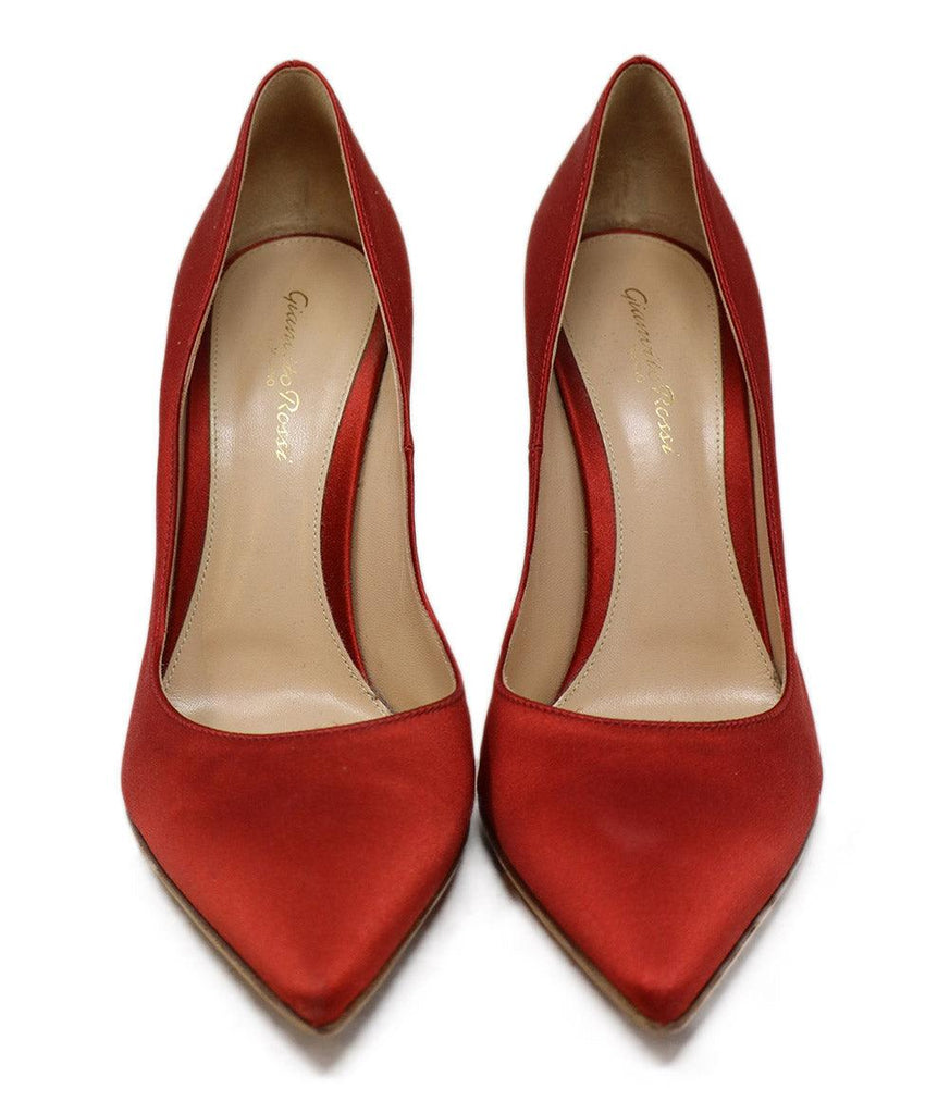 Gianvito Rossi Red Satin Heels sz 10 - Michael's Consignment NYC
