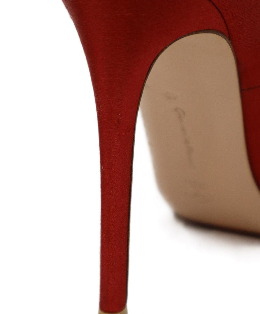 Gianvito Rossi Red Satin Heels sz 10 - Michael's Consignment NYC