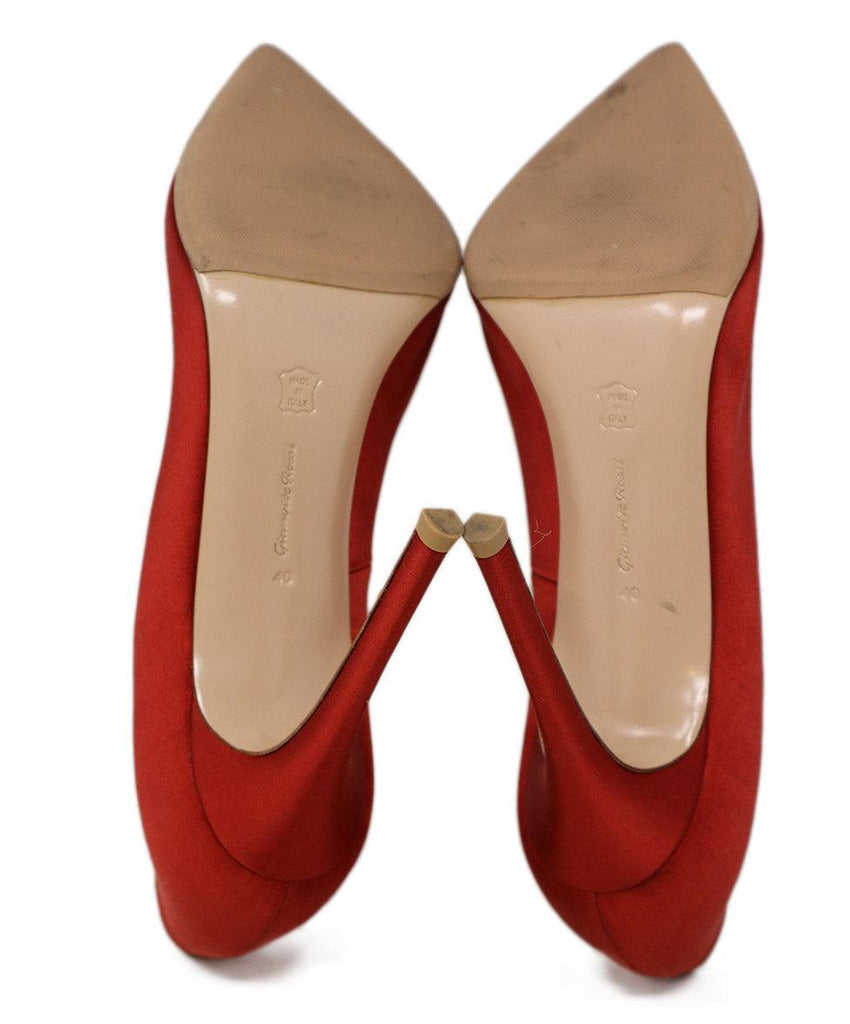 Gianvito Rossi Red Satin Heels sz 10 - Michael's Consignment NYC
