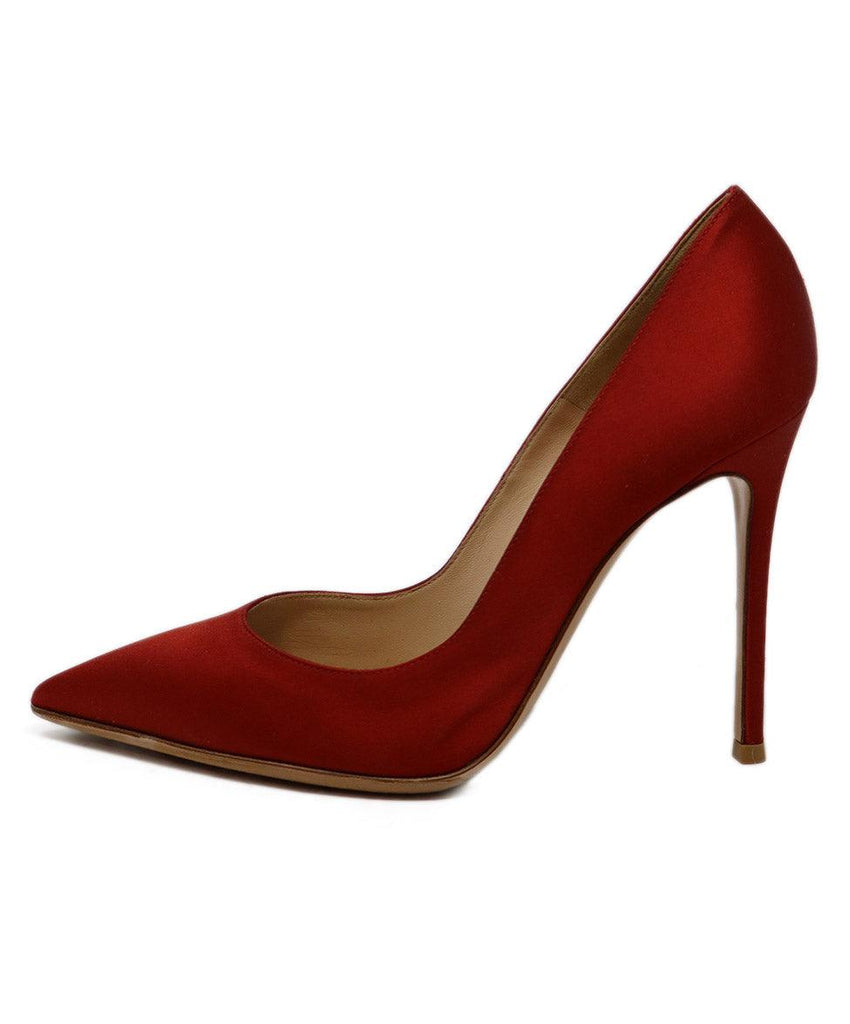 Gianvito Rossi Red Satin Heels sz 10 - Michael's Consignment NYC
