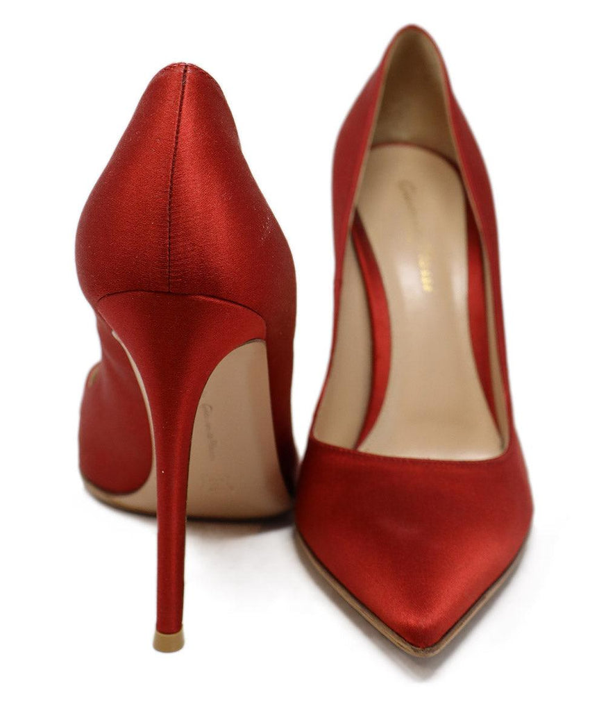 Gianvito Rossi Red Satin Heels sz 10 - Michael's Consignment NYC