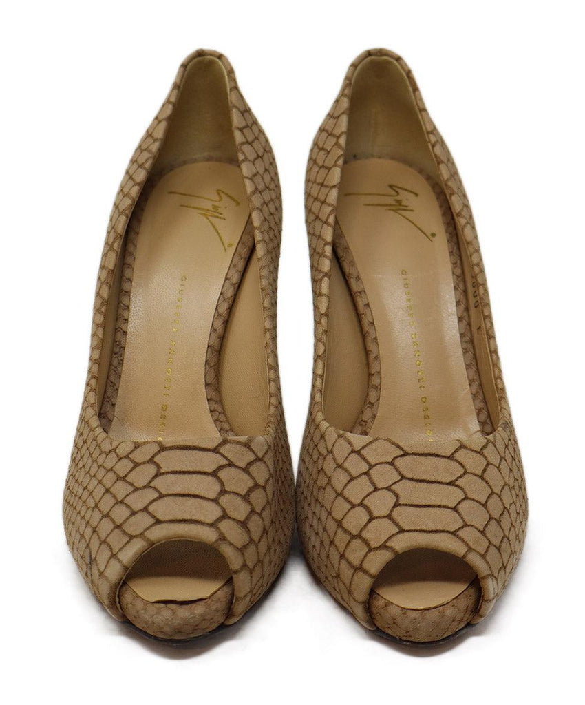 Giuseppe Zanotti Neutral Snakeskin Print Heels sz 8 - Michael's Consignment NYC