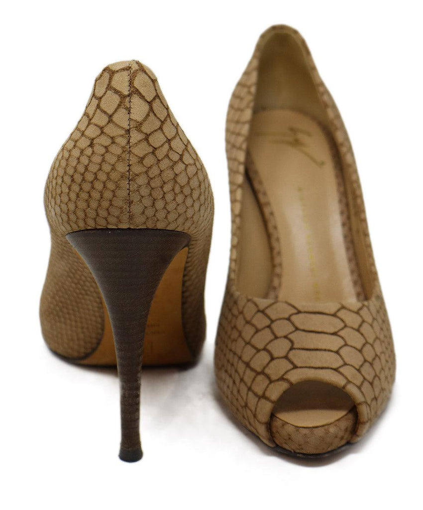 Giuseppe Zanotti Neutral Snakeskin Print Heels sz 8 - Michael's Consignment NYC