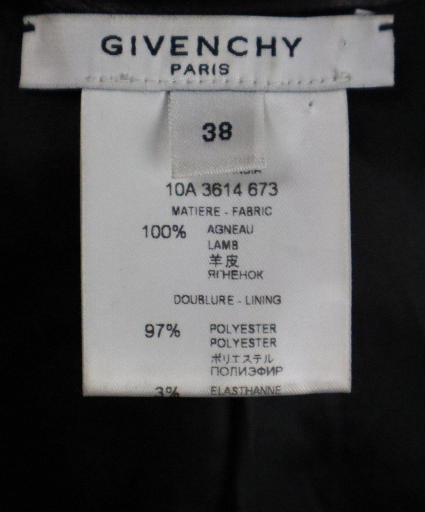 Givenchy Black Leather Floral Trim Jacket sz 6 - Michael's Consignment NYC