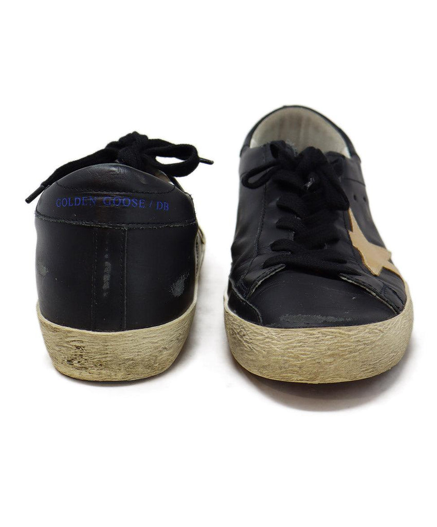 Golden Goose Black Leather & Gold Sneakers sz 8 - Michael's Consignment NYC