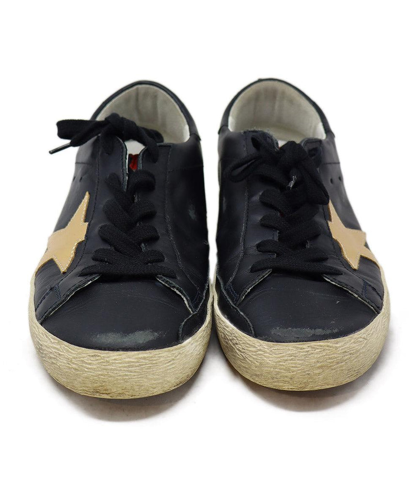 Golden Goose Black Leather & Gold Sneakers sz 8 - Michael's Consignment NYC