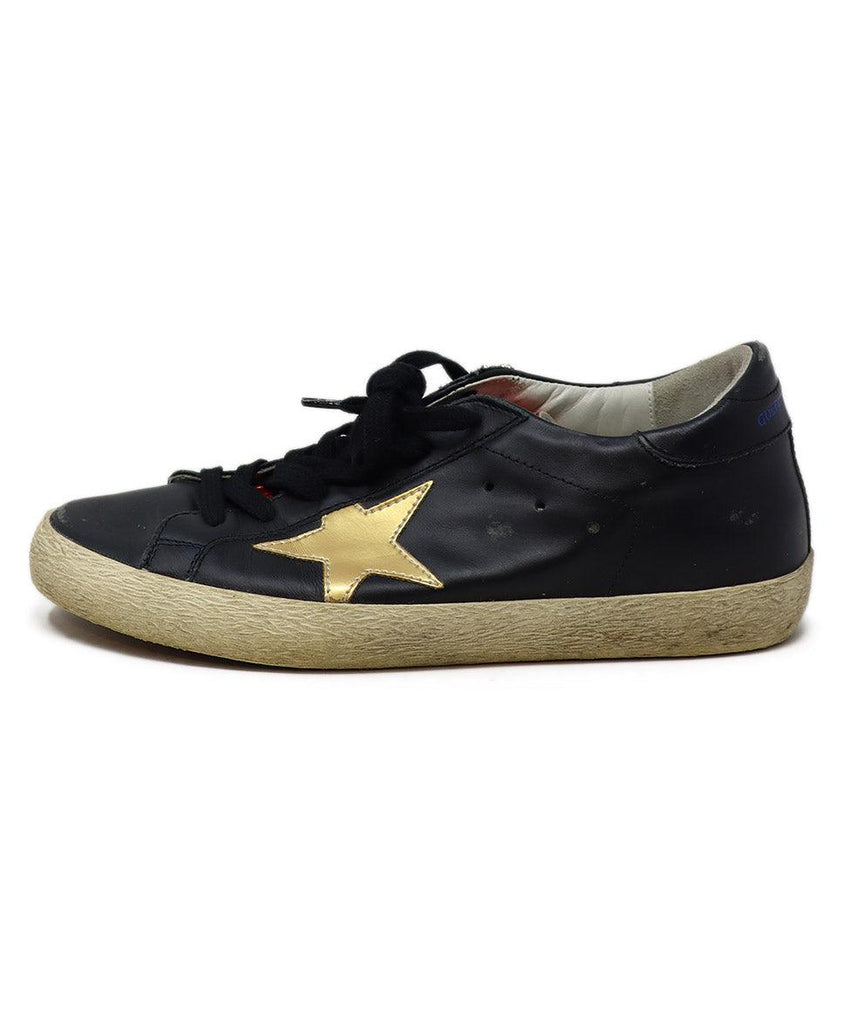 Golden Goose Black Leather & Gold Sneakers sz 8 - Michael's Consignment NYC
