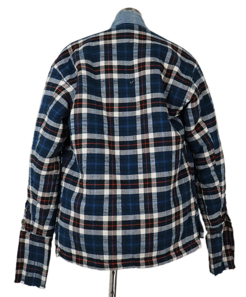 Greg Lauren Navy & White Flannel Jacket sz 2 - Michael's Consignment NYC