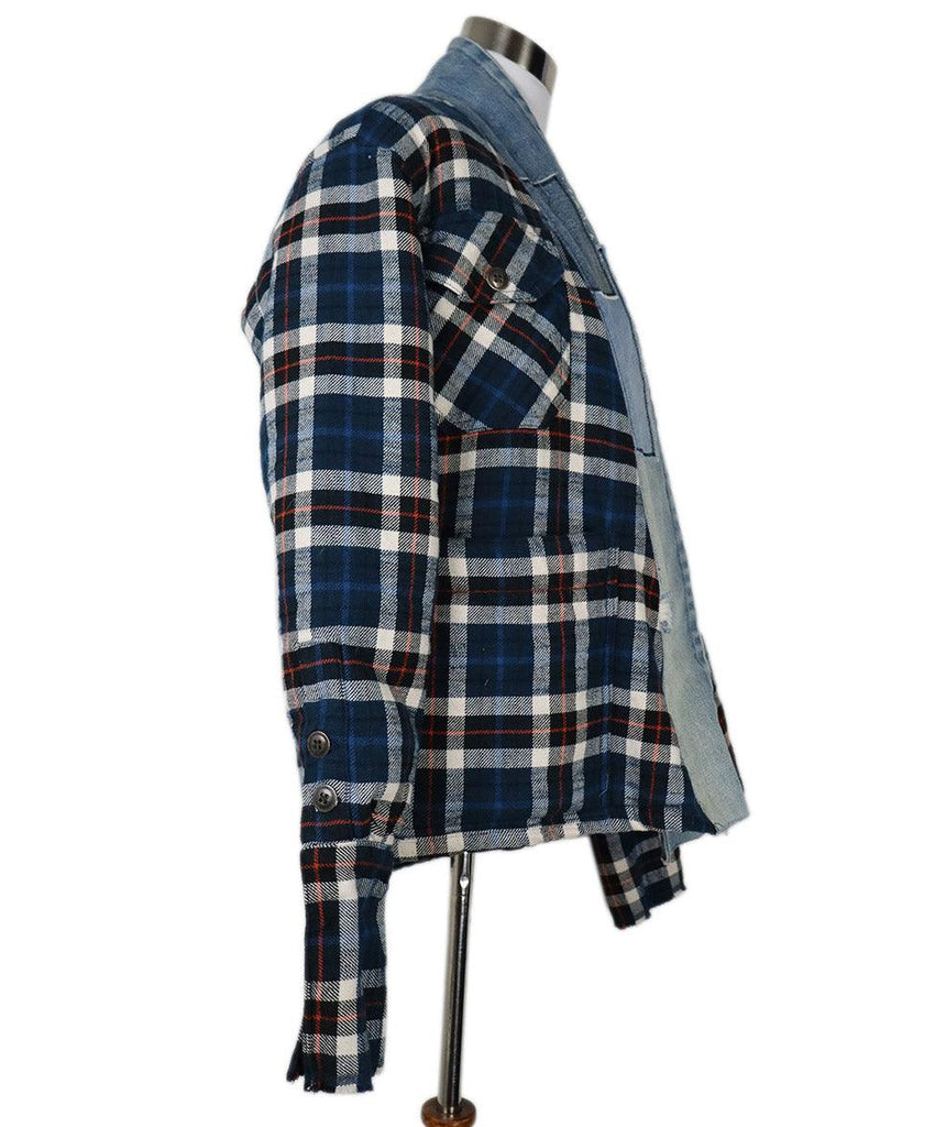 Greg Lauren Navy & White Flannel Jacket sz 2 - Michael's Consignment NYC
