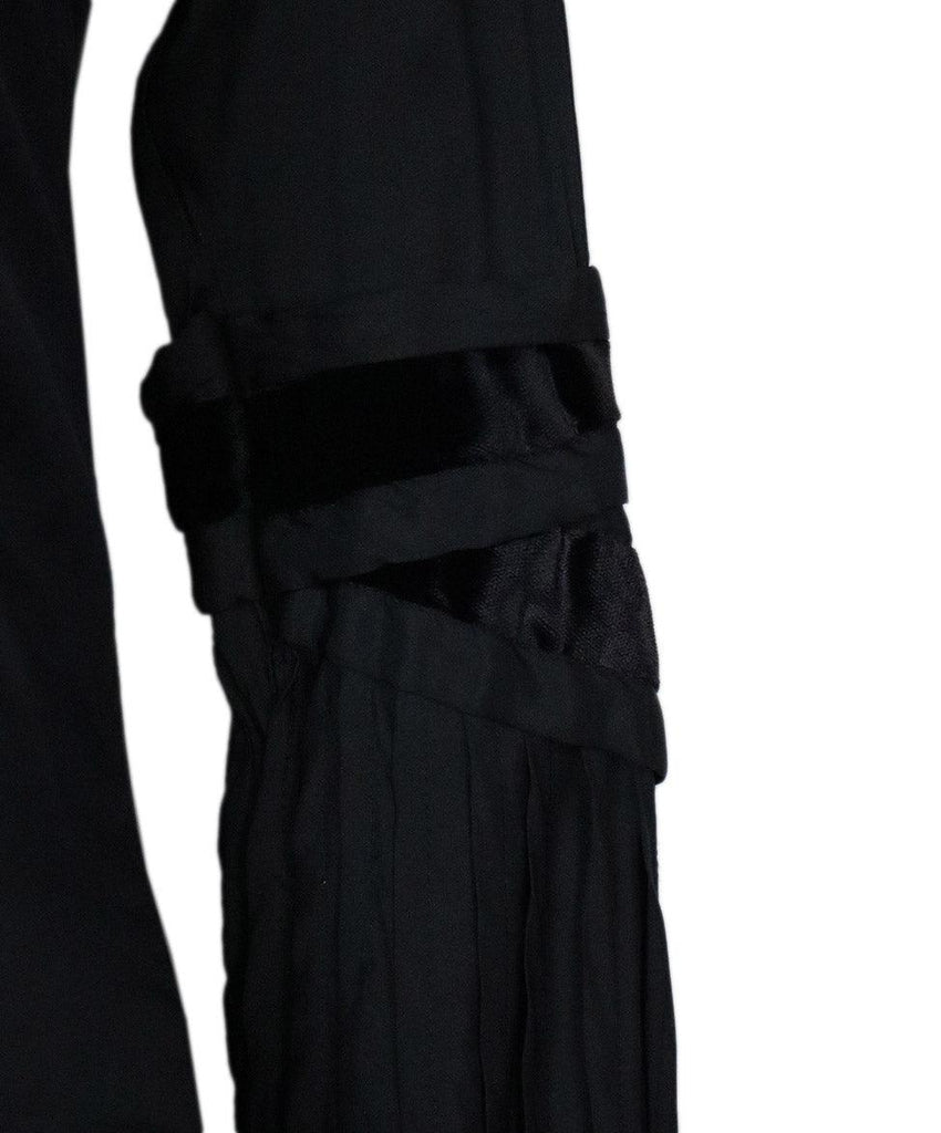 Gucci Black Silk & Velvet Blouse sz 2 - Michael's Consignment NYC