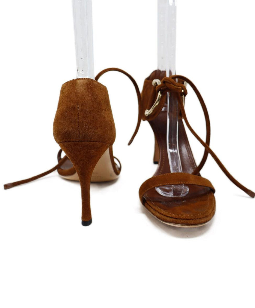 Gucci Brown Suede & Gold Metal Heels sz 9 - Michael's Consignment NYC