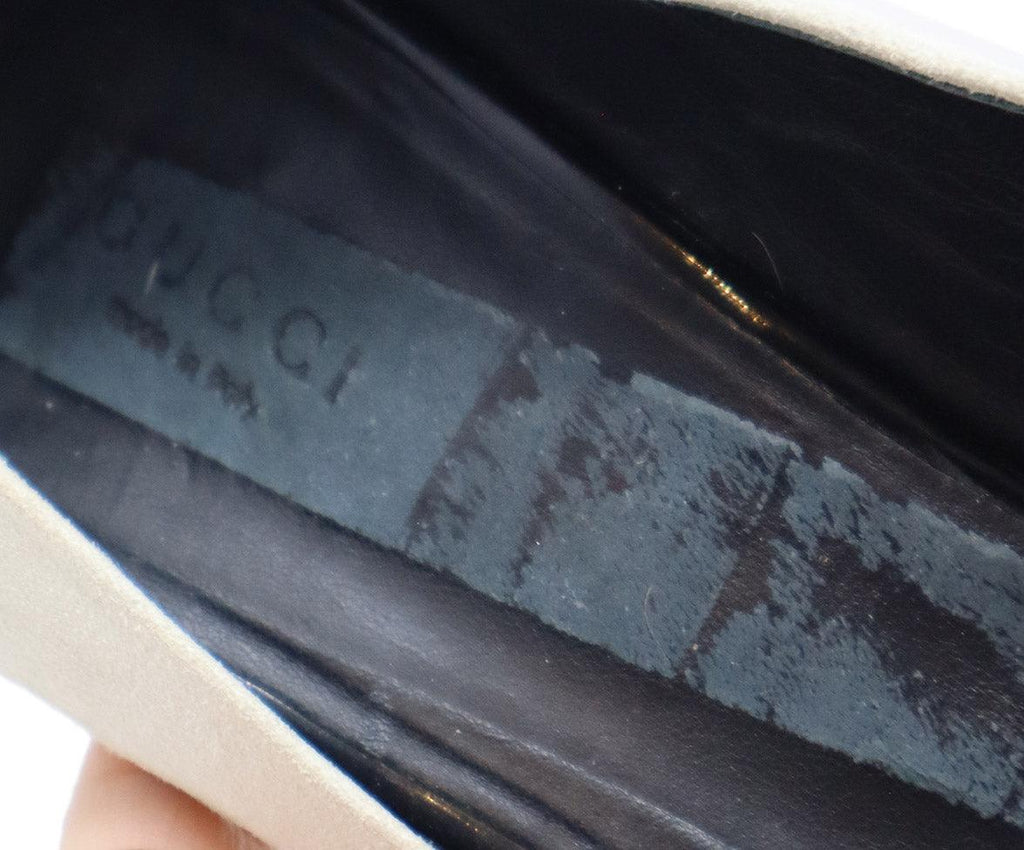 Gucci Grey Suede & Black Patent Peep Toe Heels sz 9 - Michael's Consignment NYC