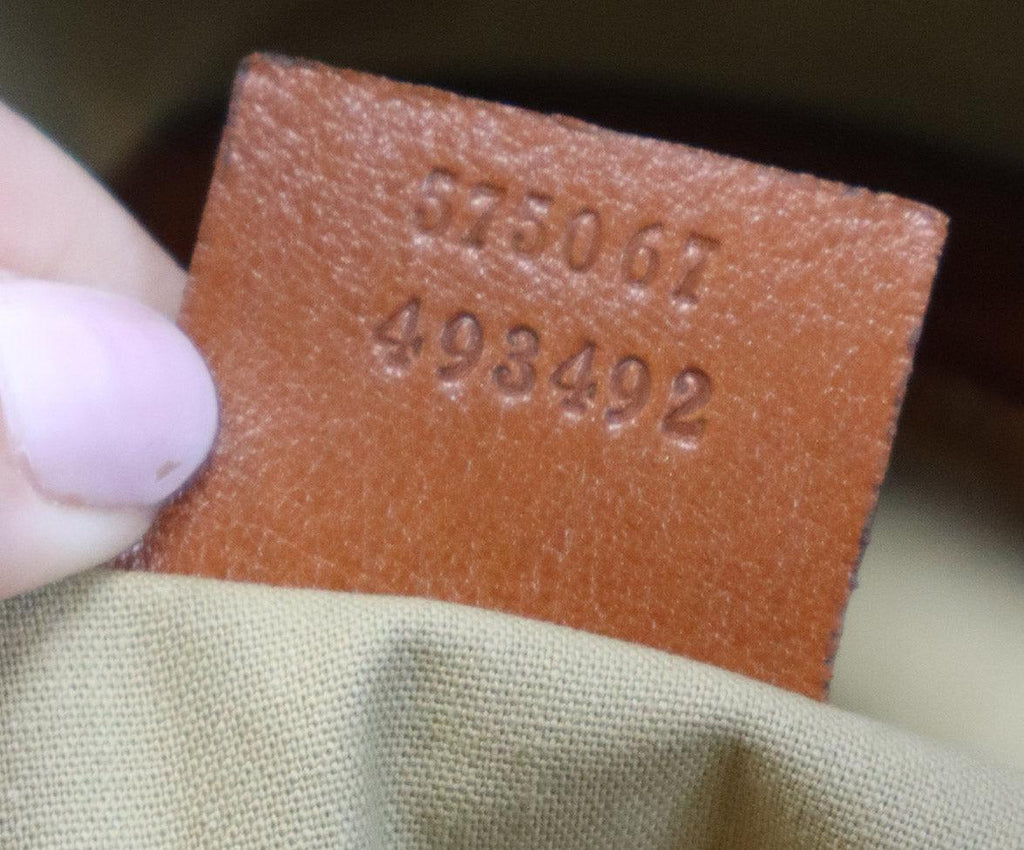 Gucci Neutral Striped Canvas & Leather Tote - Michael's Consignment NYC
