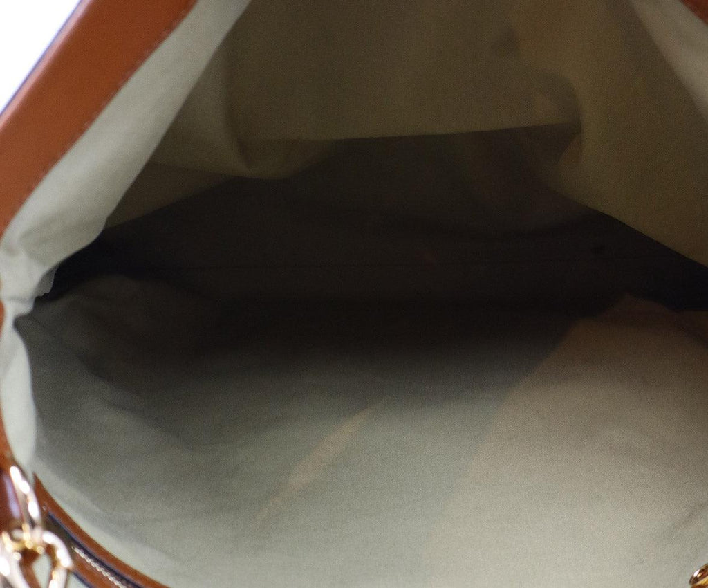 Gucci Neutral Striped Canvas & Leather Tote - Michael's Consignment NYC