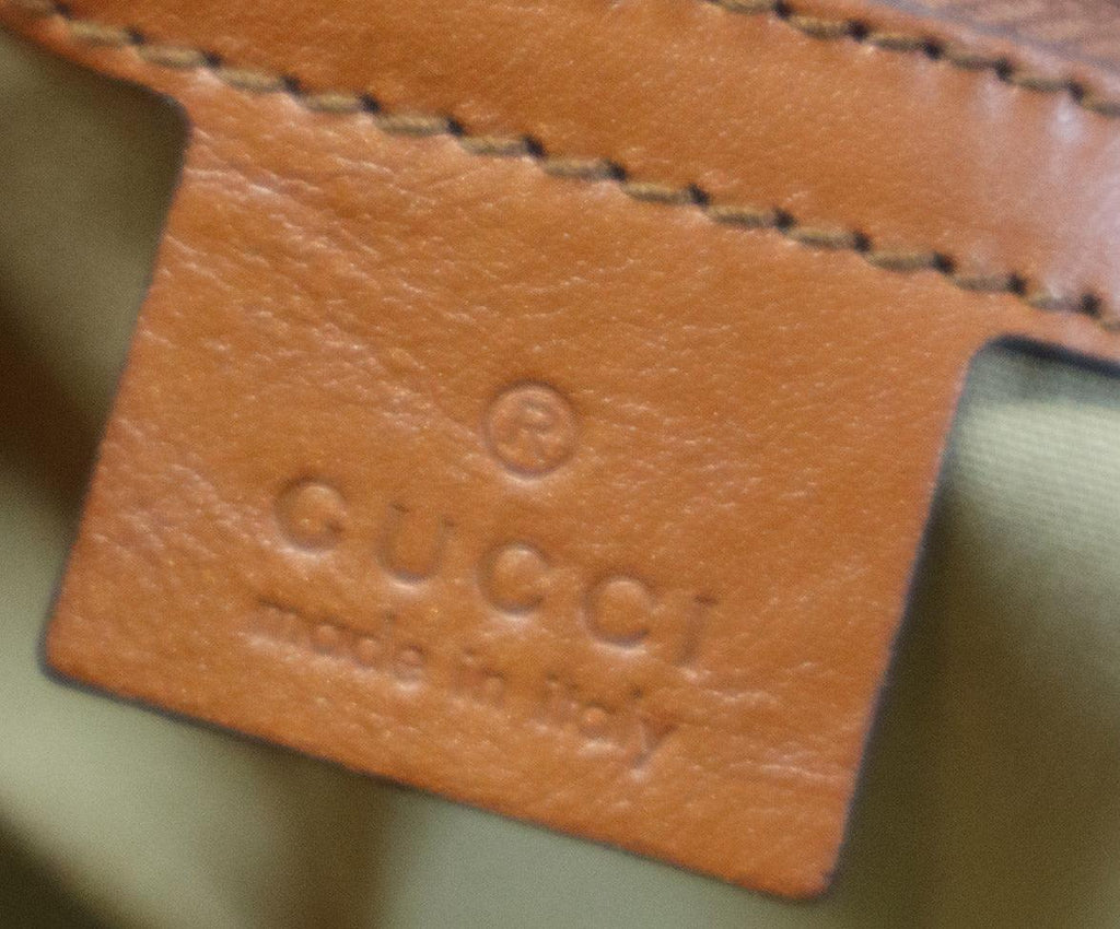 Gucci Neutral Striped Canvas & Leather Tote - Michael's Consignment NYC