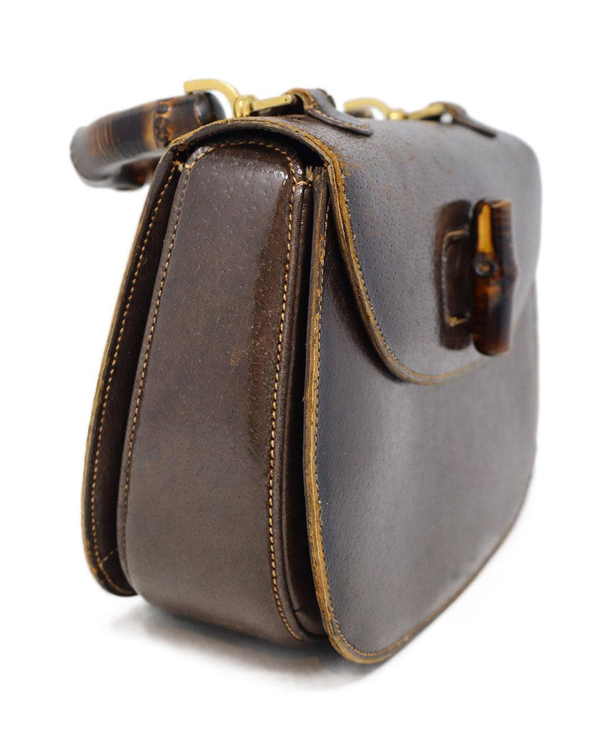 Gucci Vintage Brown Pigskin & Bamboo Bag - Michael's Consignment NYC