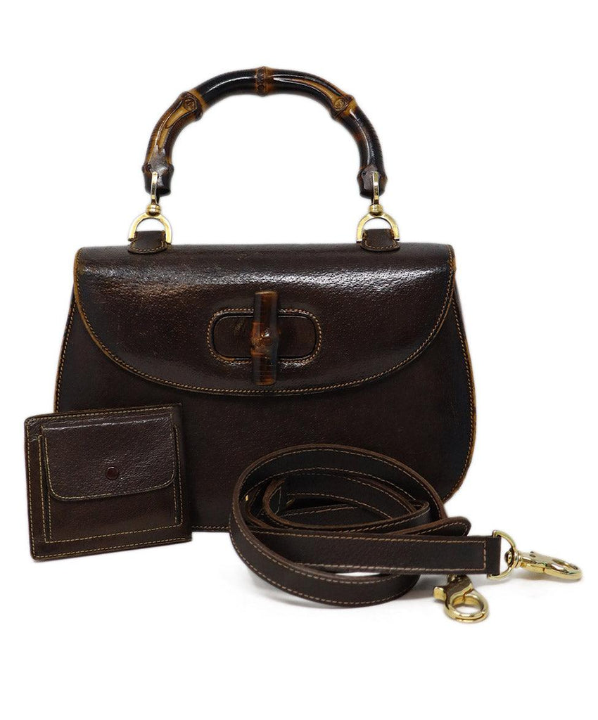 Gucci Vintage Brown Pigskin & Bamboo Bag - Michael's Consignment NYC