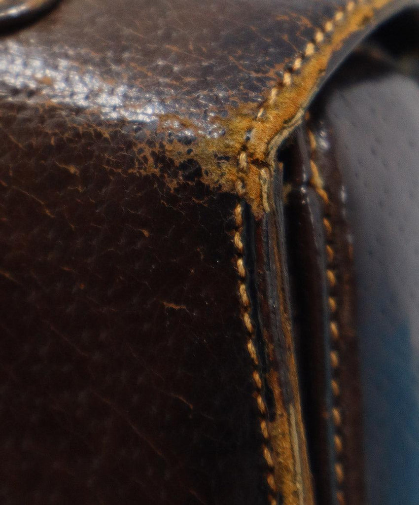Gucci Vintage Brown Pigskin & Bamboo Bag - Michael's Consignment NYC