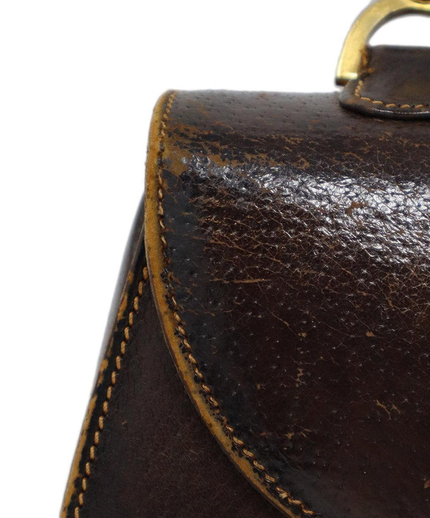 Gucci Vintage Brown Pigskin & Bamboo Bag - Michael's Consignment NYC