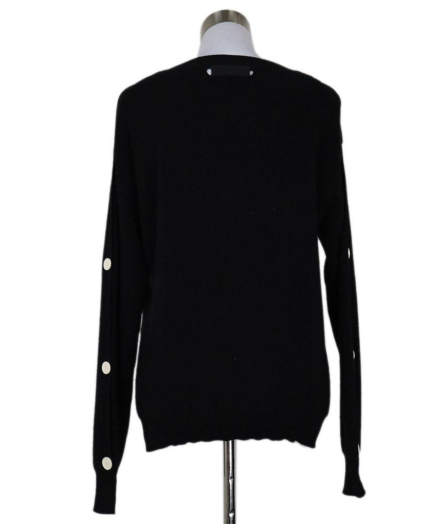 Helmut Lang Black Cashmere Sweater w/ Button Trim sz 4 - Michael's Consignment NYC