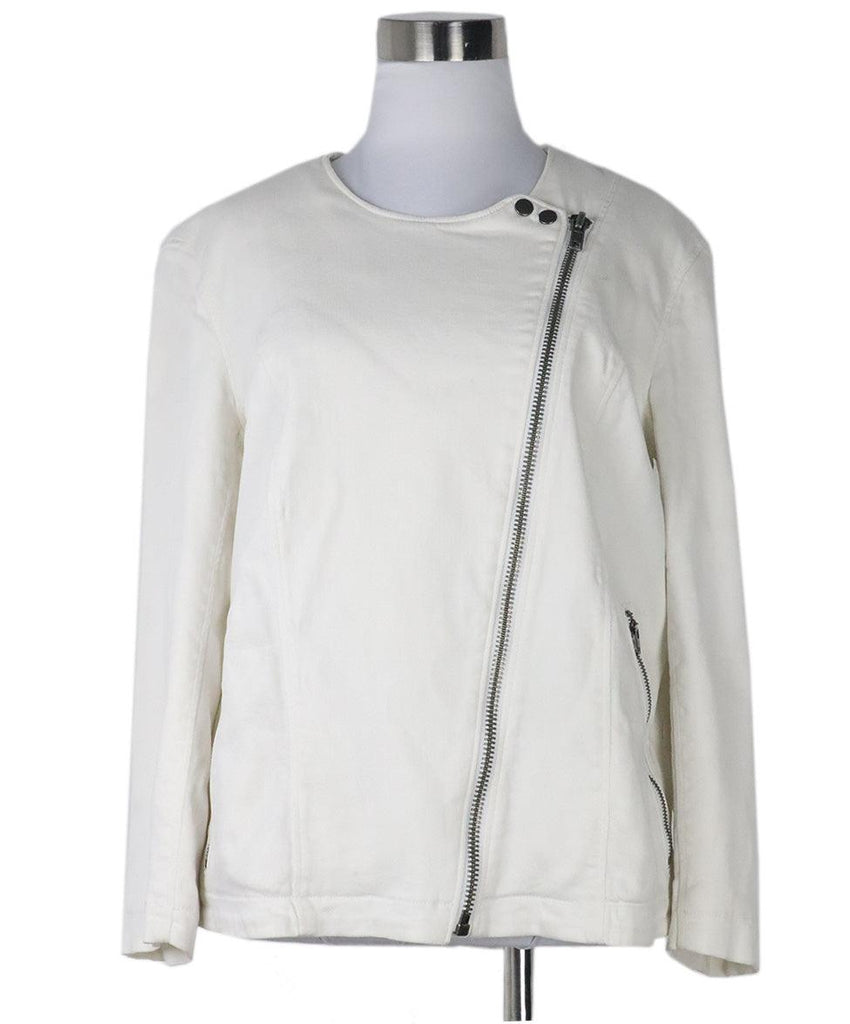 Helmut Lang White Cotton Jacket sz 8 - Michael's Consignment NYC