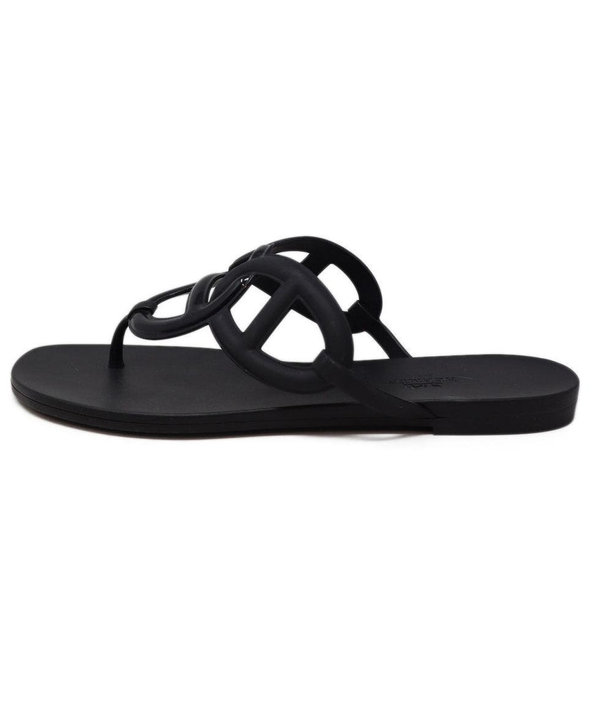 Hermes Black Rubber Sandals sz 10 - Michael's Consignment NYC