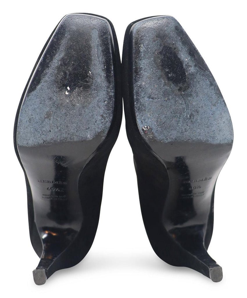 Hermes Black Suede Booties sz 10.5 - Michael's Consignment NYC
