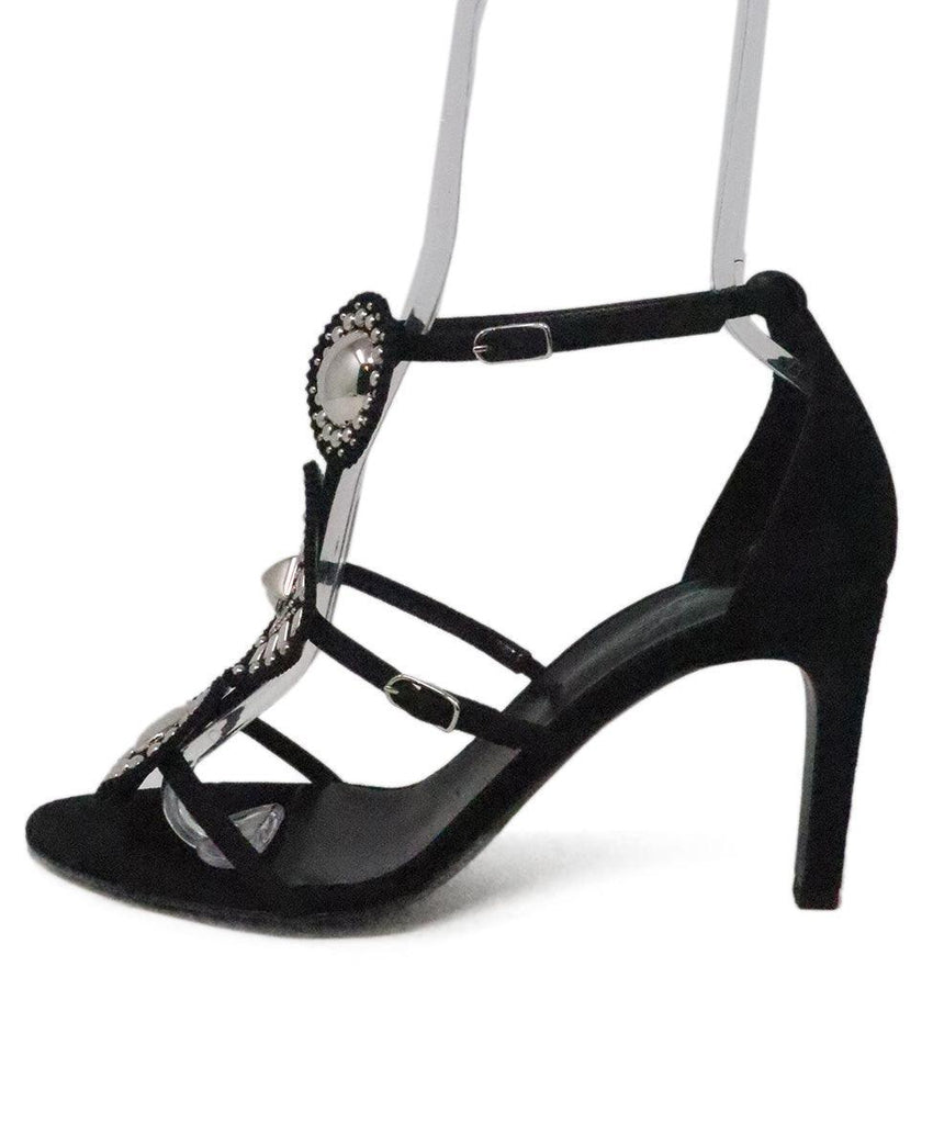 Hermes Black Suede Embellished Sandals sz 9 - Michael's Consignment NYC