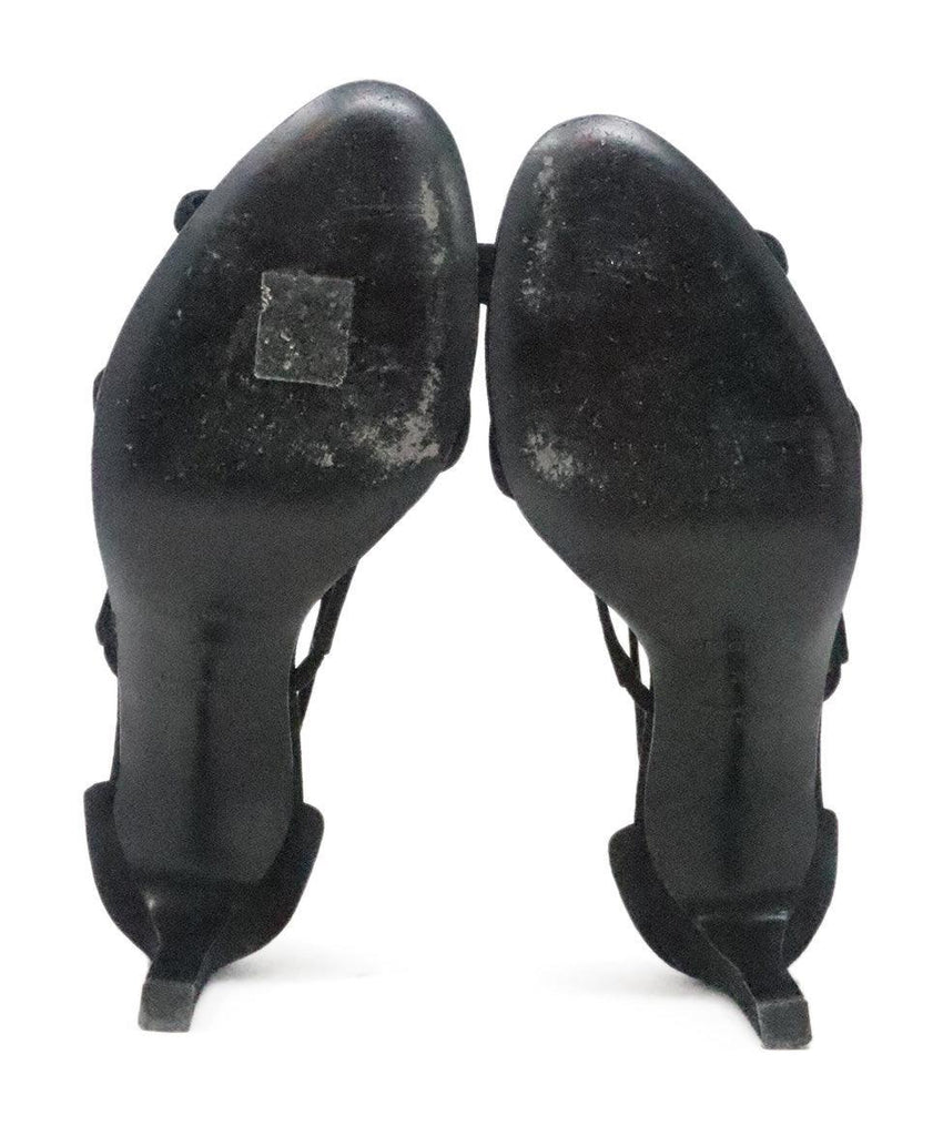 Hermes Black Suede Embellished Sandals sz 9 - Michael's Consignment NYC