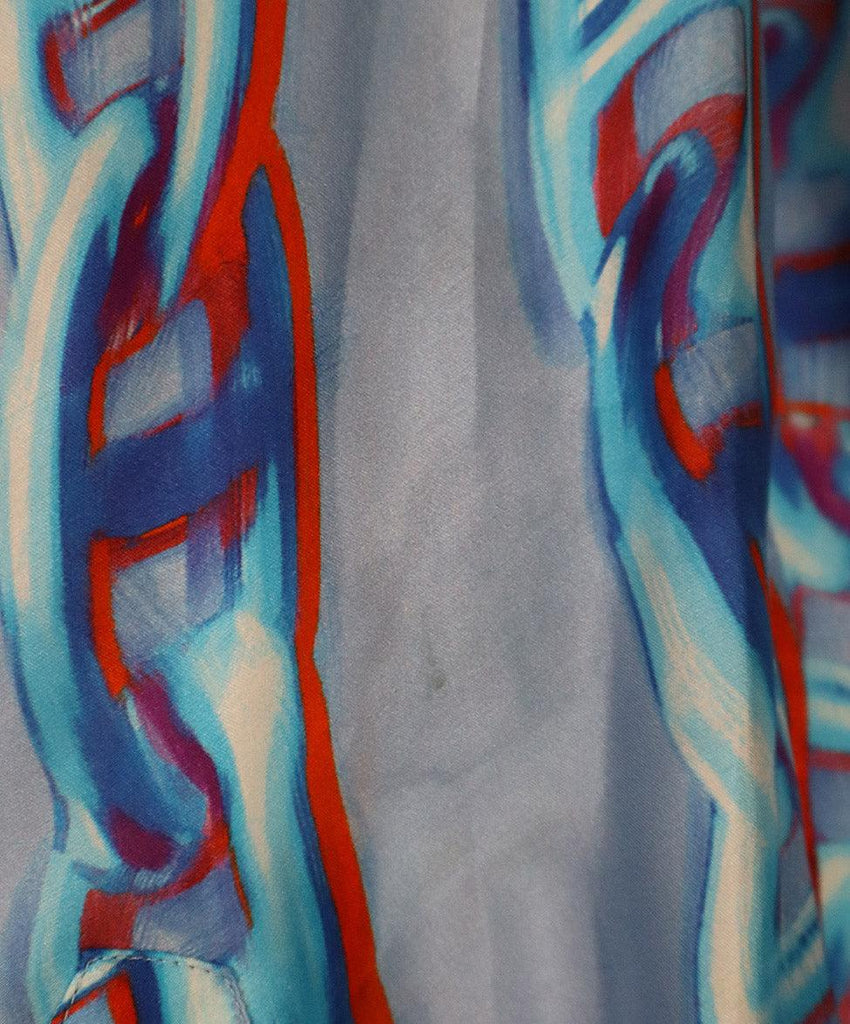 Hermes Blue & Red Print Silk Dress sz 4 - Michael's Consignment NYC