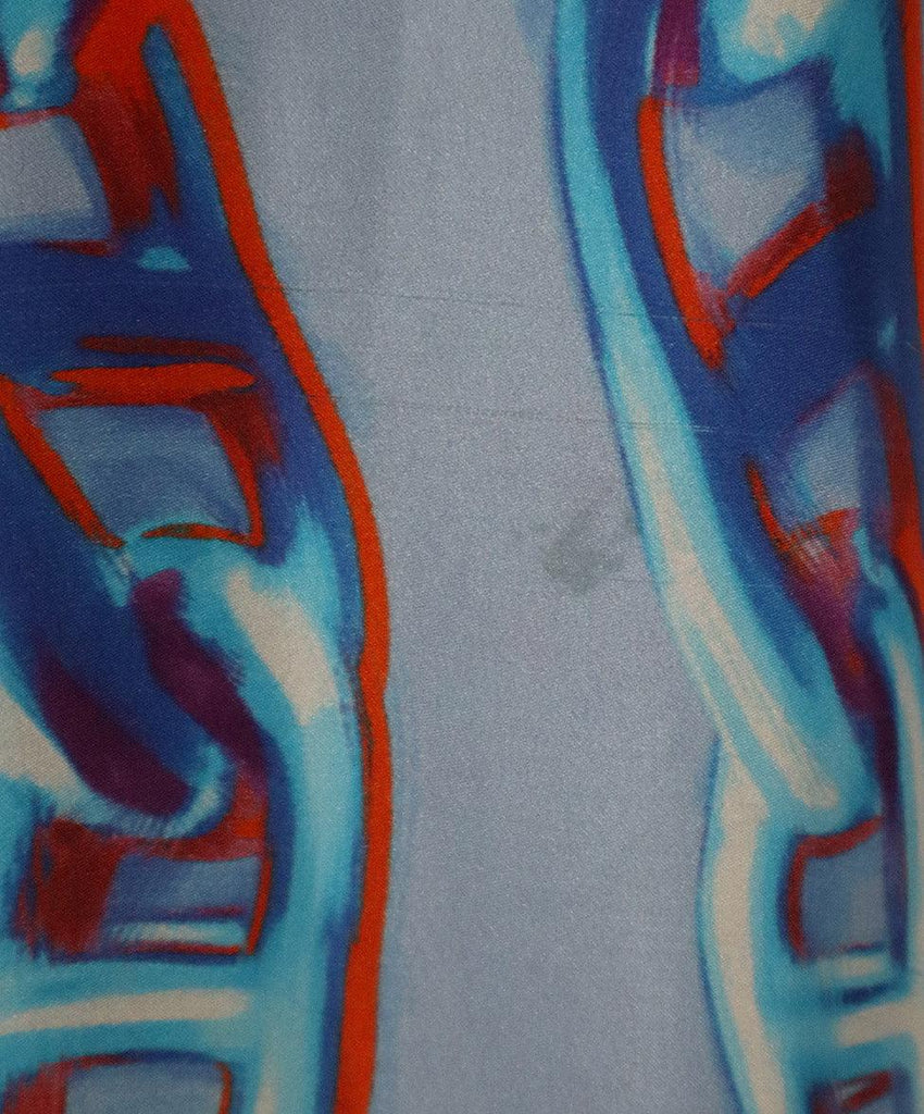 Hermes Blue & Red Print Silk Dress sz 4 - Michael's Consignment NYC