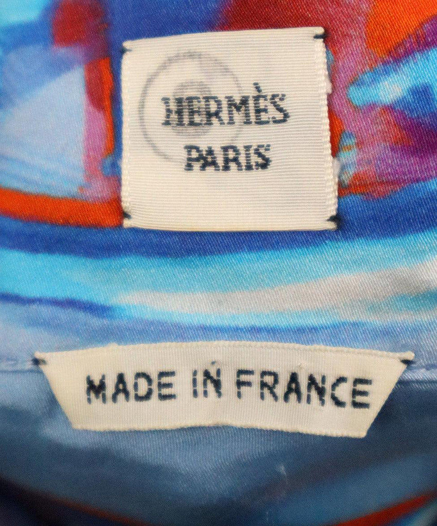 Hermes Blue & Red Print Silk Dress sz 4 - Michael's Consignment NYC