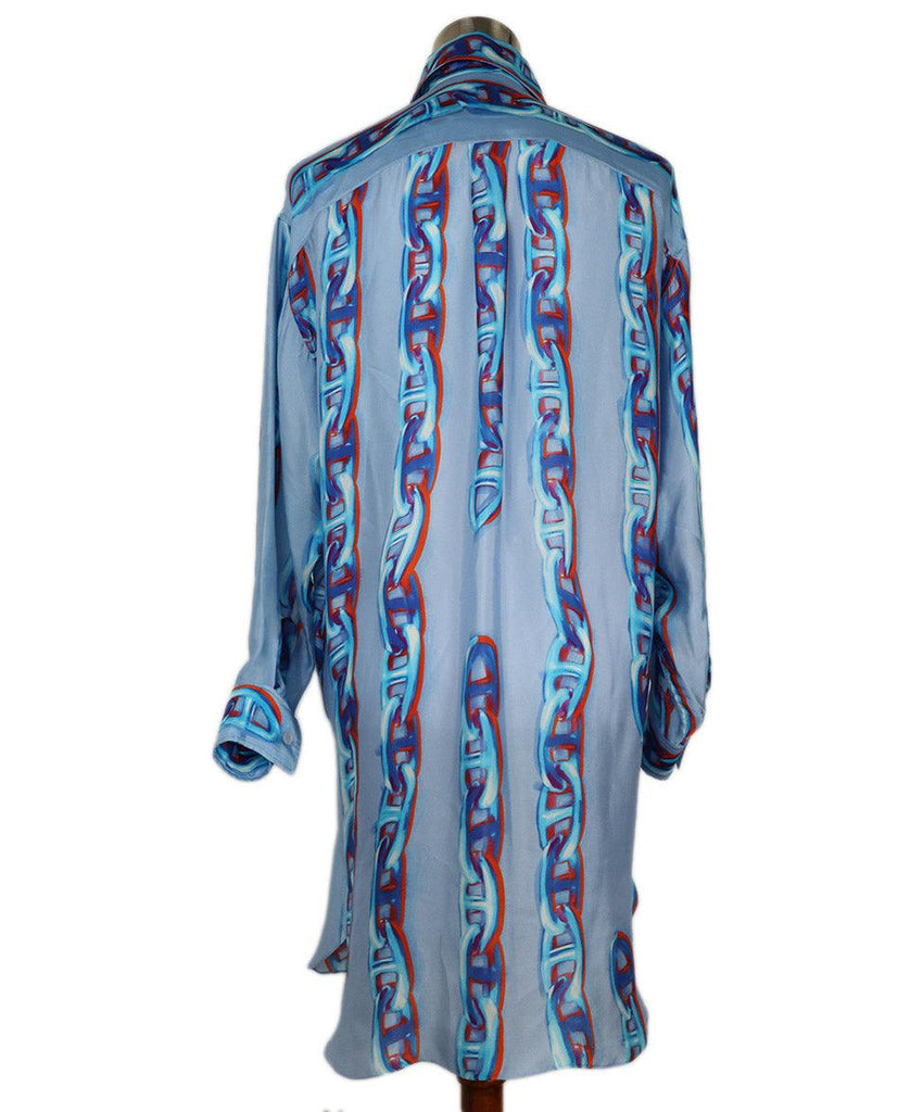 Hermes Blue & Red Print Silk Dress sz 4 - Michael's Consignment NYC