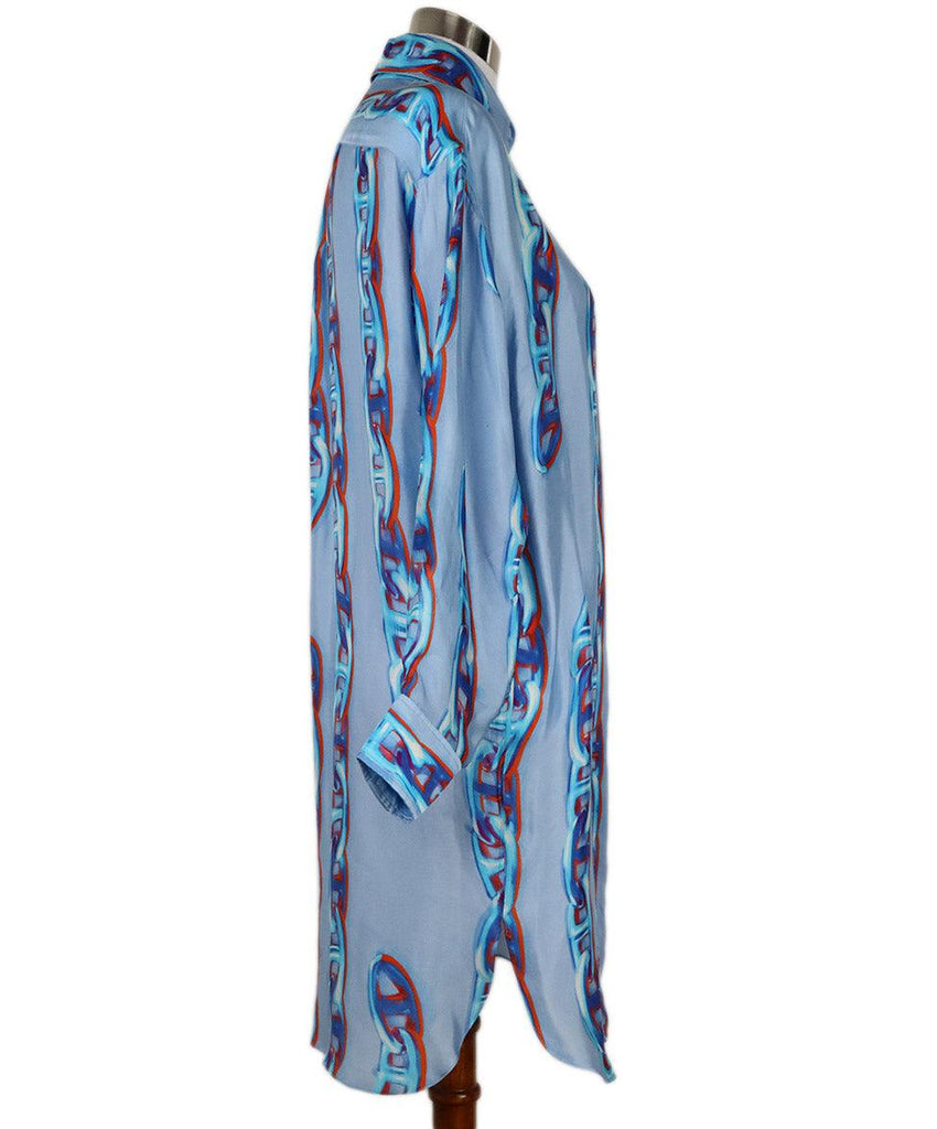 Hermes Blue & Red Print Silk Dress sz 4 - Michael's Consignment NYC