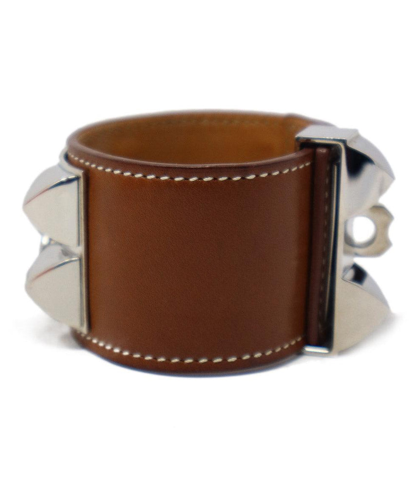 Hermes Brown Leather Collier de Chien Bracelet - Michael's Consignment NYC