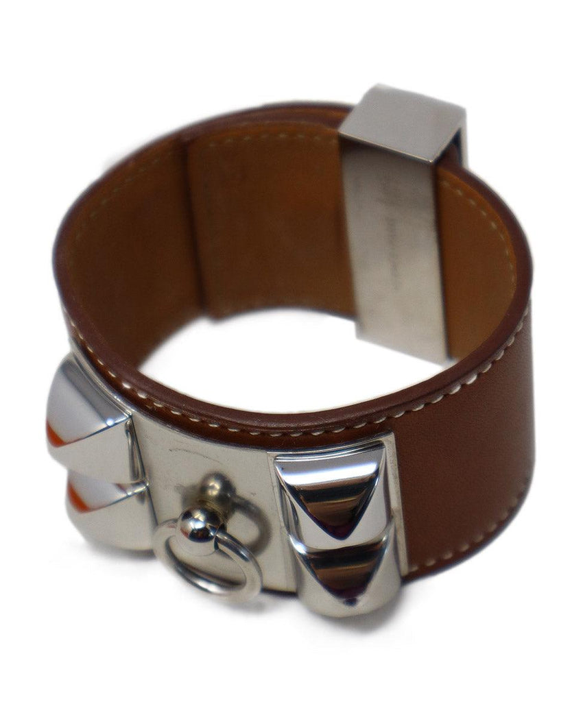 Hermes Brown Leather Collier de Chien Bracelet - Michael's Consignment NYC